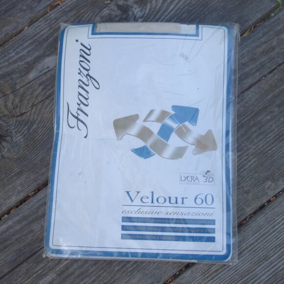 Franzoni Lycra 3D Velour 60 Den Size 1 Panna CreamColor Made in Italy Panty Hose - Picture 1 of 10